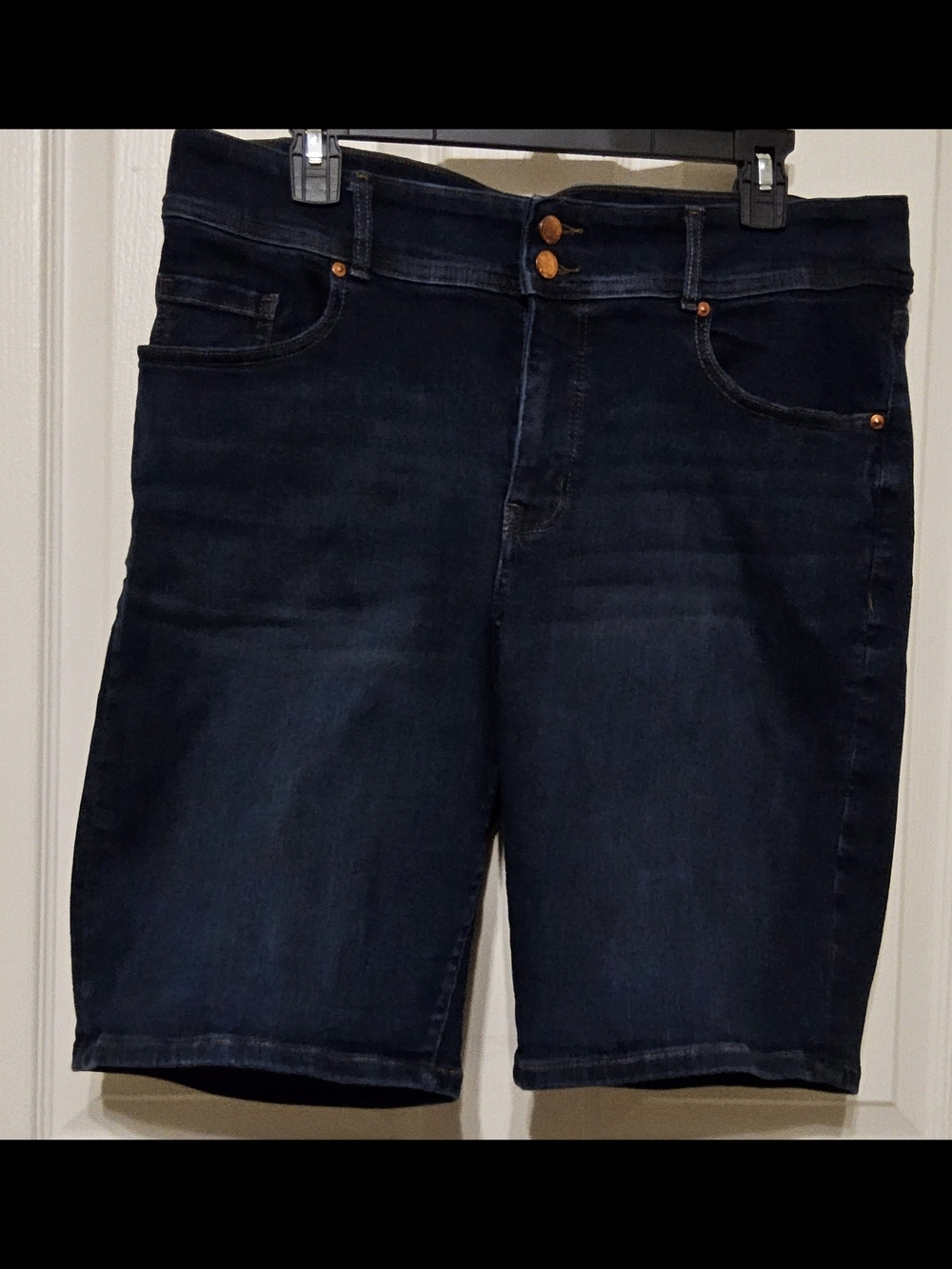 Lane Bryant Dark Wash High-Rise Denim Bermuda Shorts - Size 14